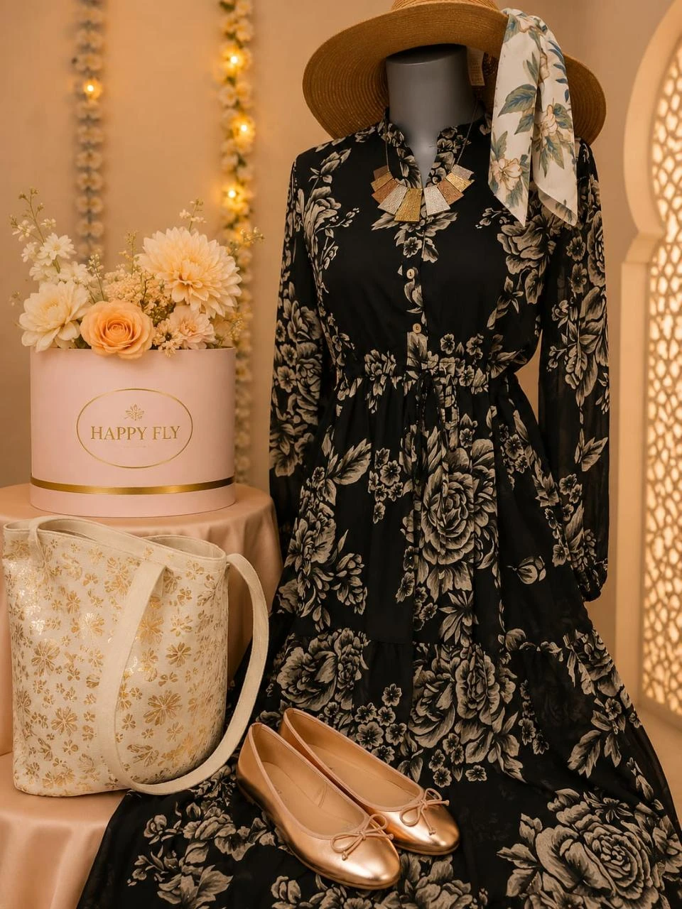 Robe longue fleuri boheme chic taille S/M